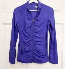 Xersion Peformance Wear Ruched Gathered Front Jacket * XS * Purple