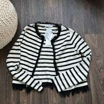 Mango Stripped Fringe Jacket