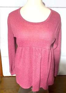 Haptics Holly Harper 3X women's light sweater tunic rib knit balloon sleeve