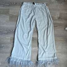 Sleeper feather trim pajama pants