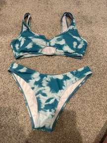 Shein Blue tie dye bikini 