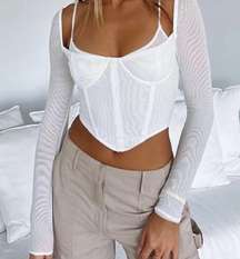 White Fox Boutique Mesh Long Sleeve Top