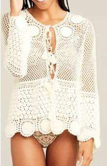 Roller Rabbit NWT Benita Crochet Cardigan Top, XS