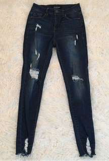 ENJEANS DENIM COMPANY! Distressed Darkwash Skinny