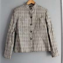 Jones New York Silk Wool Patterned Button Up Blazer Jacket 4