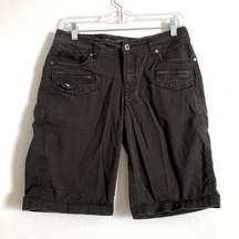 ZENIM DARK GRAY CARGO BERMUDA SHORTS