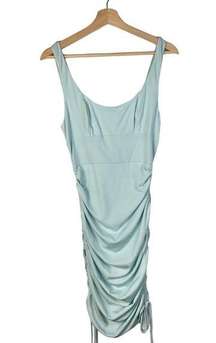 Angel Biba Light Blue Stretch Ruched Mini Bodycon Dress M