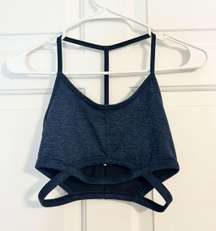 Infinity Strappy T-Back Sports Bra Navy Blue Extra Small