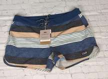 Patagonia Fitz stripe wavefarer board shorts 5in size 12