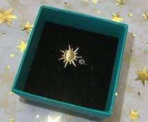 18k Gold over Stainless Steel Spinning Sun Ring Size 6.5