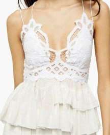 NWT Intimately Free People Women's Adella Ruffle Cami Top White.