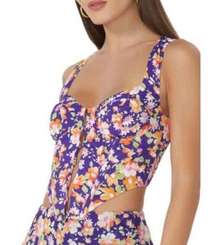 NWT AFRM Delilah Corset Top in Orange Blossom