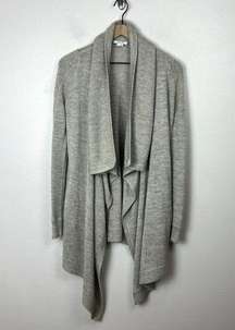 Helmut Lang Draped Cardigan Sweater Size Small Alpaca Silk Oatmeal Beige Pockets