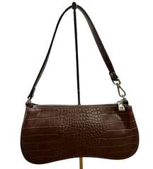 JW PEI Eva Croc Shoulder Bag - Chocolate Brown