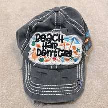 4350 District Cotton Beach Hair Don’t Care Distressed Destroyed Adjustable Hat