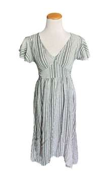 NWT Womens ANA a.n.a. Erin Vertical Stripe Midi V Neck Dress - Sz XS