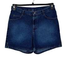 Riders SZ 16 Jean Shorts High-Rise Pockets Slits Zip-Fly Dark Wash Blue