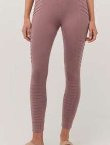 Brushed Moto Leggings Rose Taupe Size S