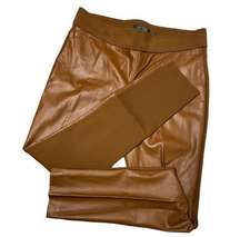 Ralph Lauren Tan Faux Leather Stretchy Pants sz 14