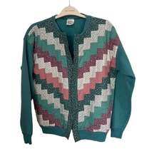 Vintage Quilted-Front Sweater L