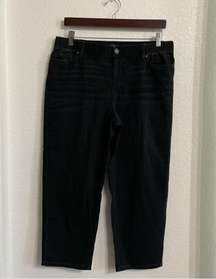 J Jill Pure Denim Womens Jeans Washed Black Relaxed Ankle Pull On Size Medium P