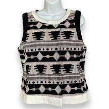 Last Chance! Moon Tapestry‎ Vest Southwestern Rainbow Black White Top Sleeveless