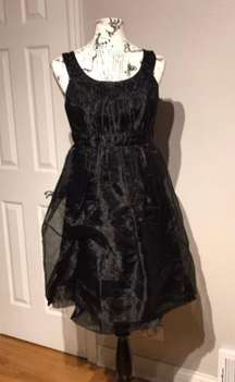 Dress Organza Puffy bubble sleeveless overlay Rave Goth A-line keyhole club Evening Doll Lolita Poplin