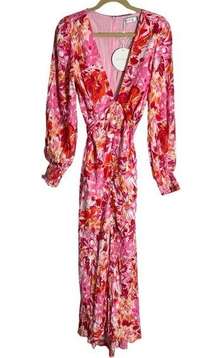 NWT Esther & Co Mallarey Floral Print Slit Leg Midi Dress Size 10