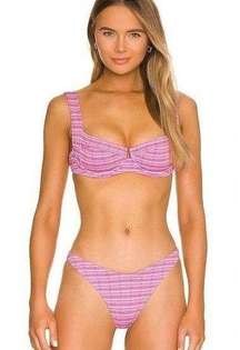 NWT  Camellia Top & Cabana Bitsy Bottom Bikini Set in Electric Pink sz M