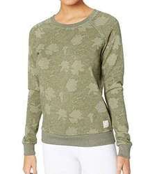 Maaji Sleek French Terry Crewneck Sweatshirt Olive Green Size Small