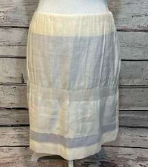 TSE Silk Blend Skirt Off White/Blue-8