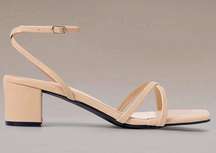 NWT Nude Strap Mid Heel Sandals, Size 41 (Women’s Size 9)