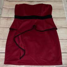 Fashion to figure red strapless mini dress.size 1X