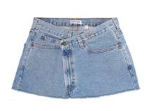 Denim Crossover Mini Skirt NWOT