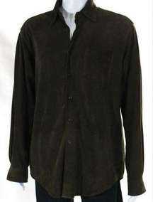 Polo Ralph Lauren Western Suede Black Leather Shirt Shacket for Spring layering