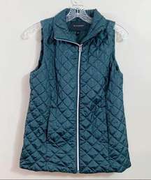 Banana Republic Factory Quilted Printed Slim Galactic Green Heather Vest