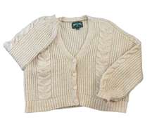 oversized knit cream button cardigan - large