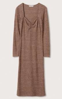 Mango - Gathered neckline dress- M