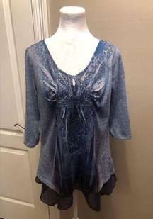 Live and Let Live Tunic Top Blouse Size Small