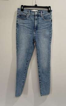 Aritzia Denim Forum The Lola High Rise Skinny Crop Jeans Size 28 Raw Hem