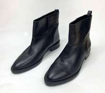 Olivier Theyskens x Theory Black Leather Almond Toe Chelsea Boots