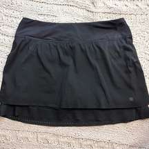 ATHLETA Laser Run Black Layered Athletic‎ Tennis Skirt Size M