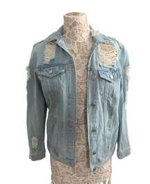 Boomboomjeans Denim Distressed Jacket Sz Small