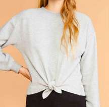 Cinq à Sept Parker Knotted Tie Pullover Crop Cropped Sweatshirt B18