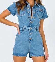 Women’s Button Front Denim Romper Size Small