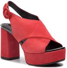 Geox Galene Platform Suede Sandals Red Size 41/11 NEW
