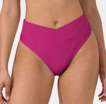 Halara Swim Crossover Waist Bikini Bottoms Swimwear  L Large NWT