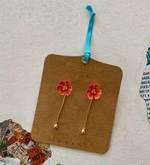 Shiraleah x Anthropologie Coral Y2K Boho Medium Fiore Floral Drop Earrings