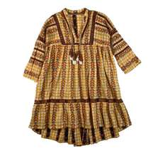 Dodo Bar Or Elena Combo Dress Embroidered Yellow Gingham Check Cotton Size 8-10