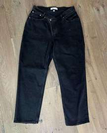 Abercrombie & Fitch Women's Black Solid High Rise Dad Jeans Size 30/10